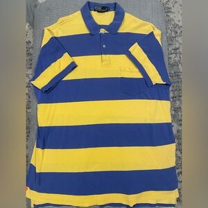 Ralph Lauren Striped Purple and Yellow The Big Shirt Polo Size XL